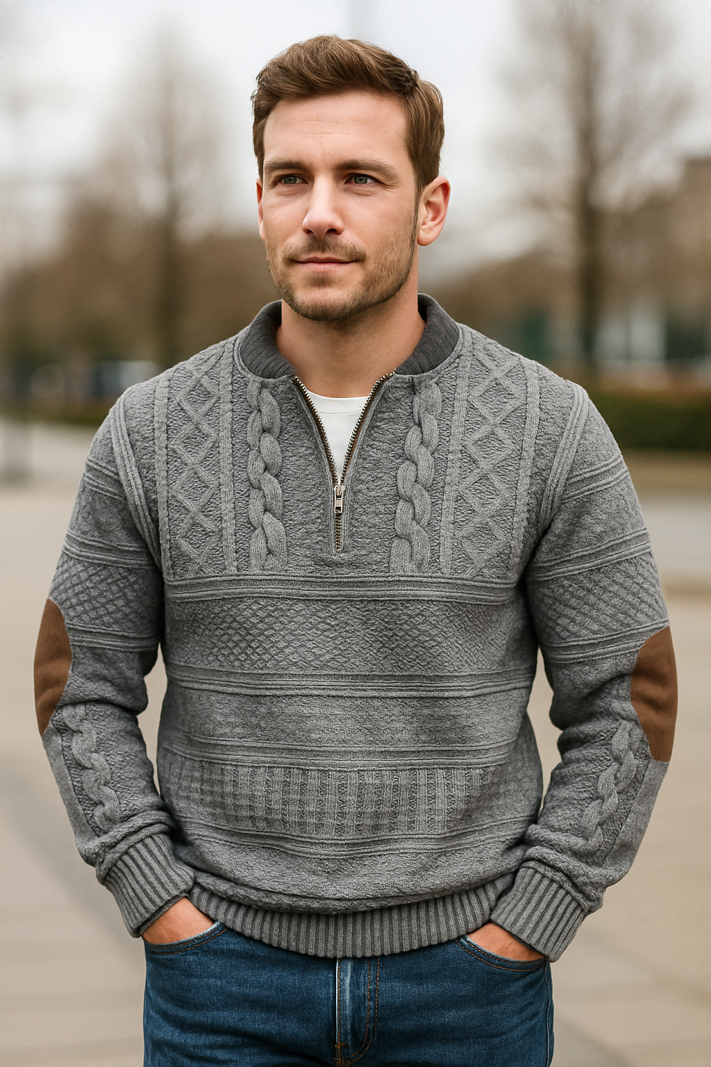 Outdoor Hoodie Voor Heren, Sweatshirt Met Ritssluiting En Jacquardprint, Casual Pullover Met Lange Mouwen | VIQA VIQA© NEDERLAND