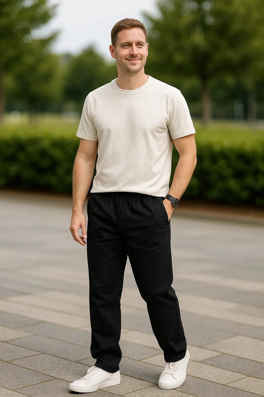 Heren Katoenen Cargo Broek, Zomer Lichtgewicht Werkkleding Joggers, Casual Los Fit Buiten Broek | VIQA VIQA© NEDERLAND