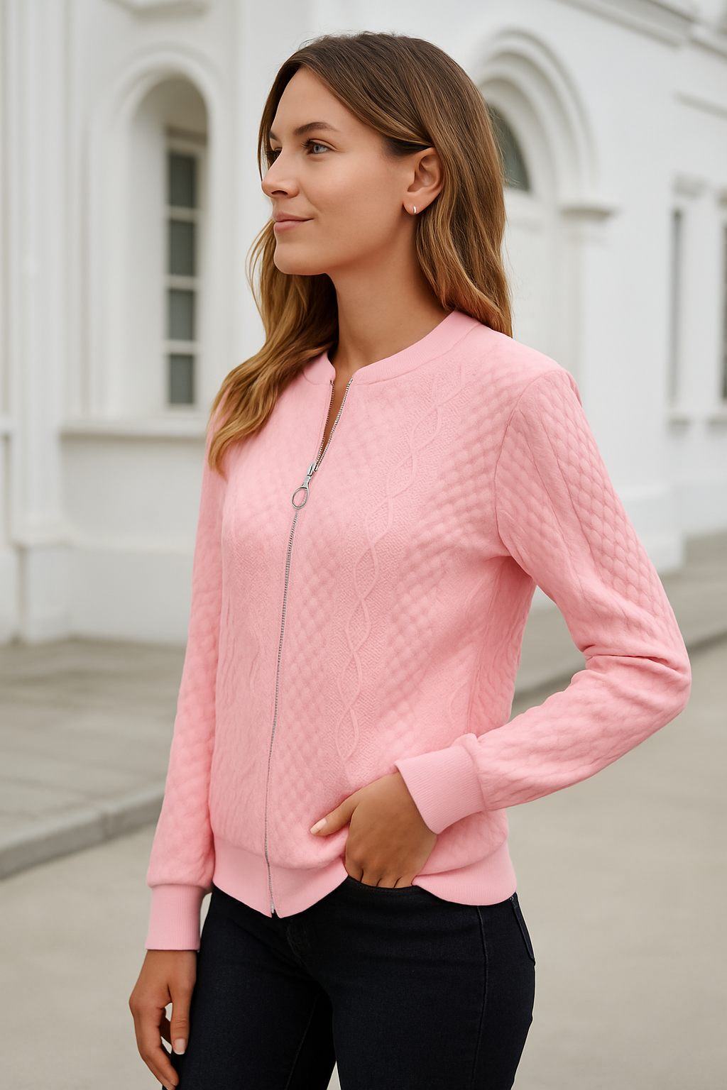 Dames Trui, Staande Kraag Ritssweatshirt, Herfst Winter Warme Losse Lange Mouw Casual Top | VIQA VIQA© NEDERLAND