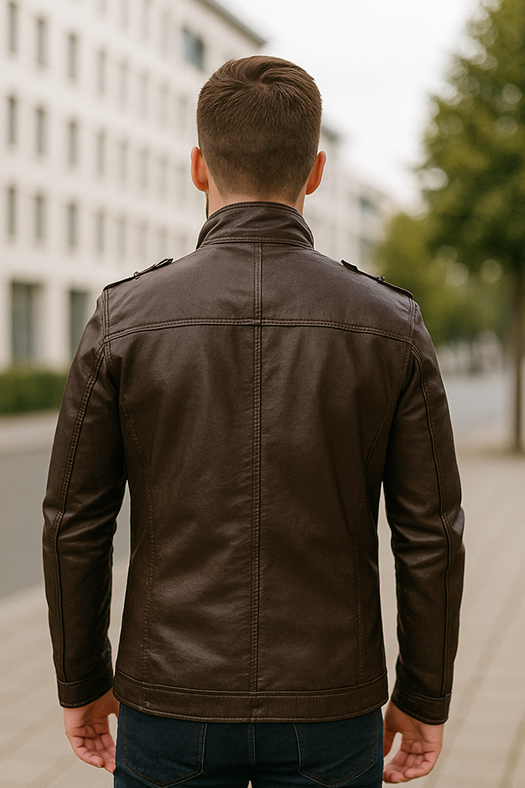 Heren Lange Leren Jas, Vintage Stijl Herfst Winterjas Met Zakken, Casual Warme Parka | VIQA VIQA© NEDERLAND