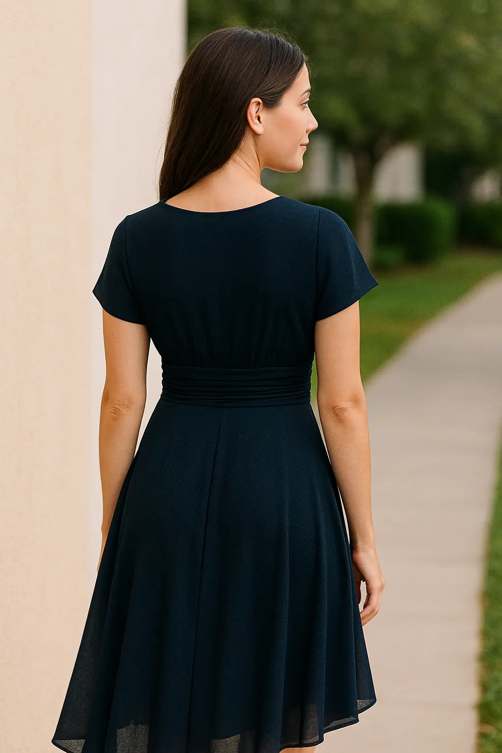 Dames Zomer Chiffon Maxi Jurk, V-Hals Hoge Taille Los Fit, Lichtgewicht Elegante Lange Jurk | VIQA VIQA© NEDERLAND