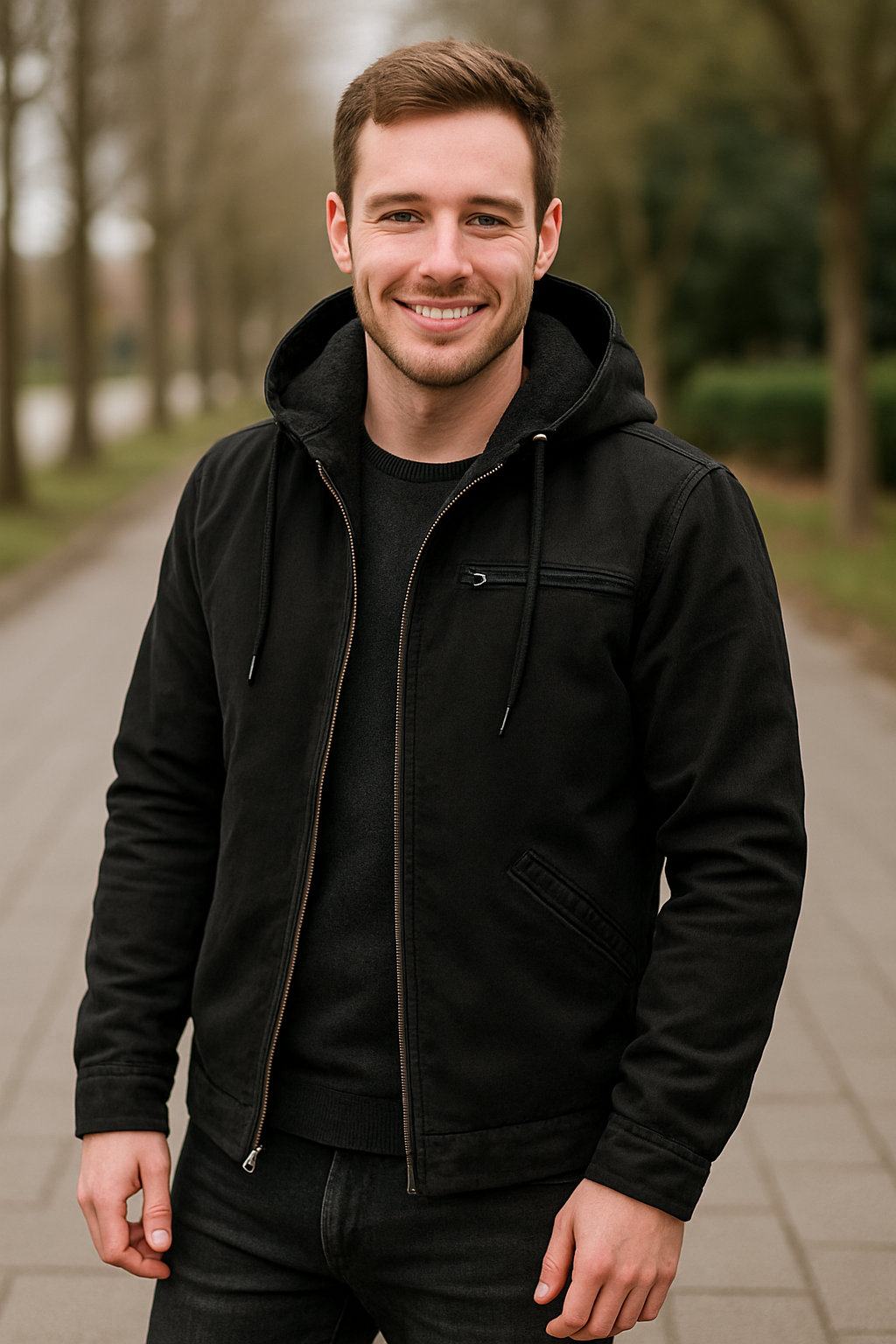 Heren Katoenen Gewatteerde Jas, Casual Effen Rits Parka, Winter Trendy Losse Jas | VIQA VIQA© NEDERLAND