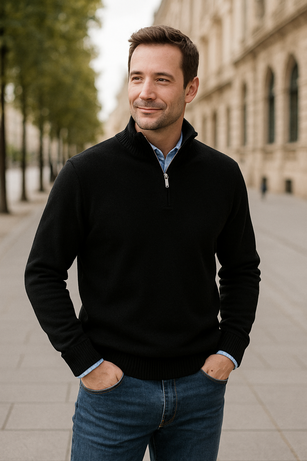 Gebreide Trui Met Rits Voor Heren, Warme Winter En Herfst Casual Kleding Voor Thuis | VIQA VIQA© NEDERLAND