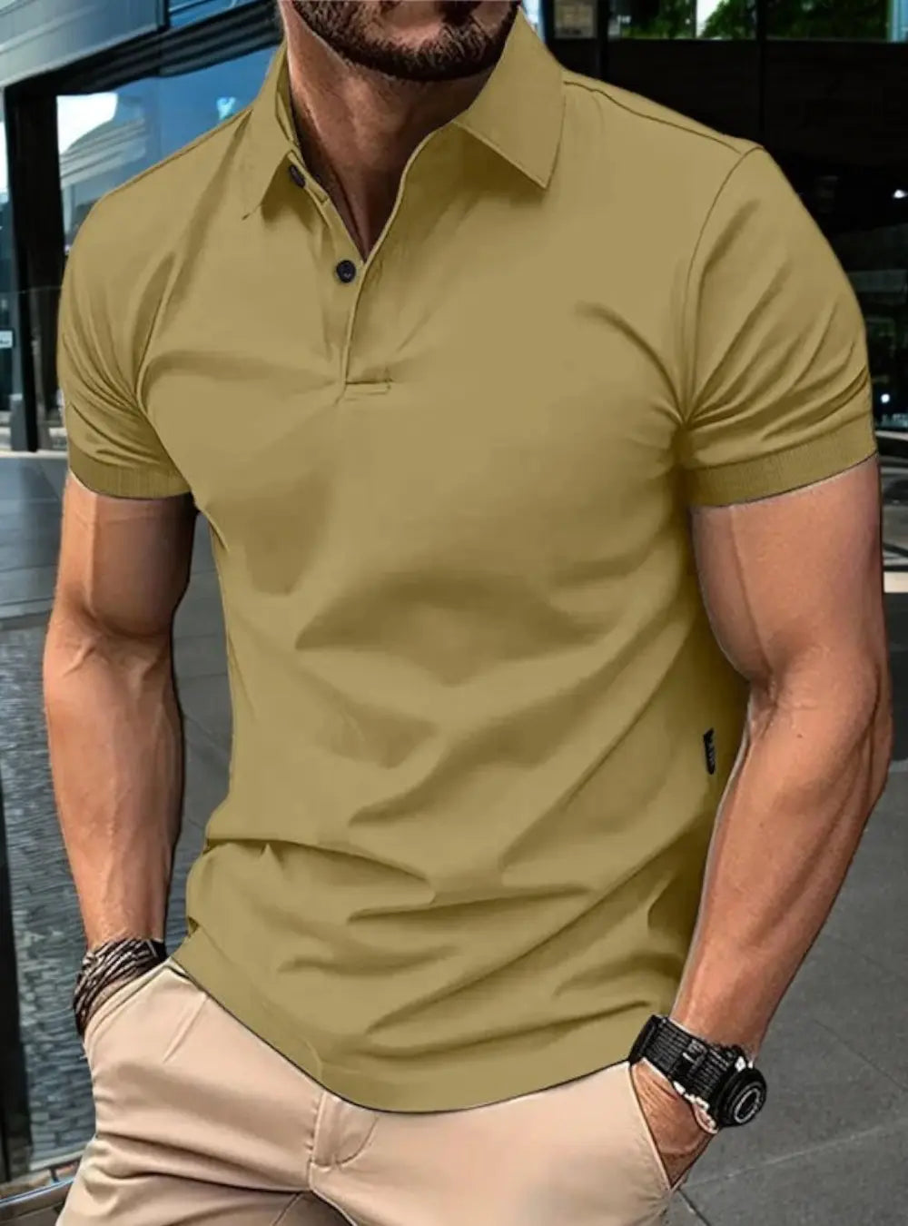 Gary Athletische Herenpolo Katoen Shirt VIQA© NEDERLANDGeel-2XL