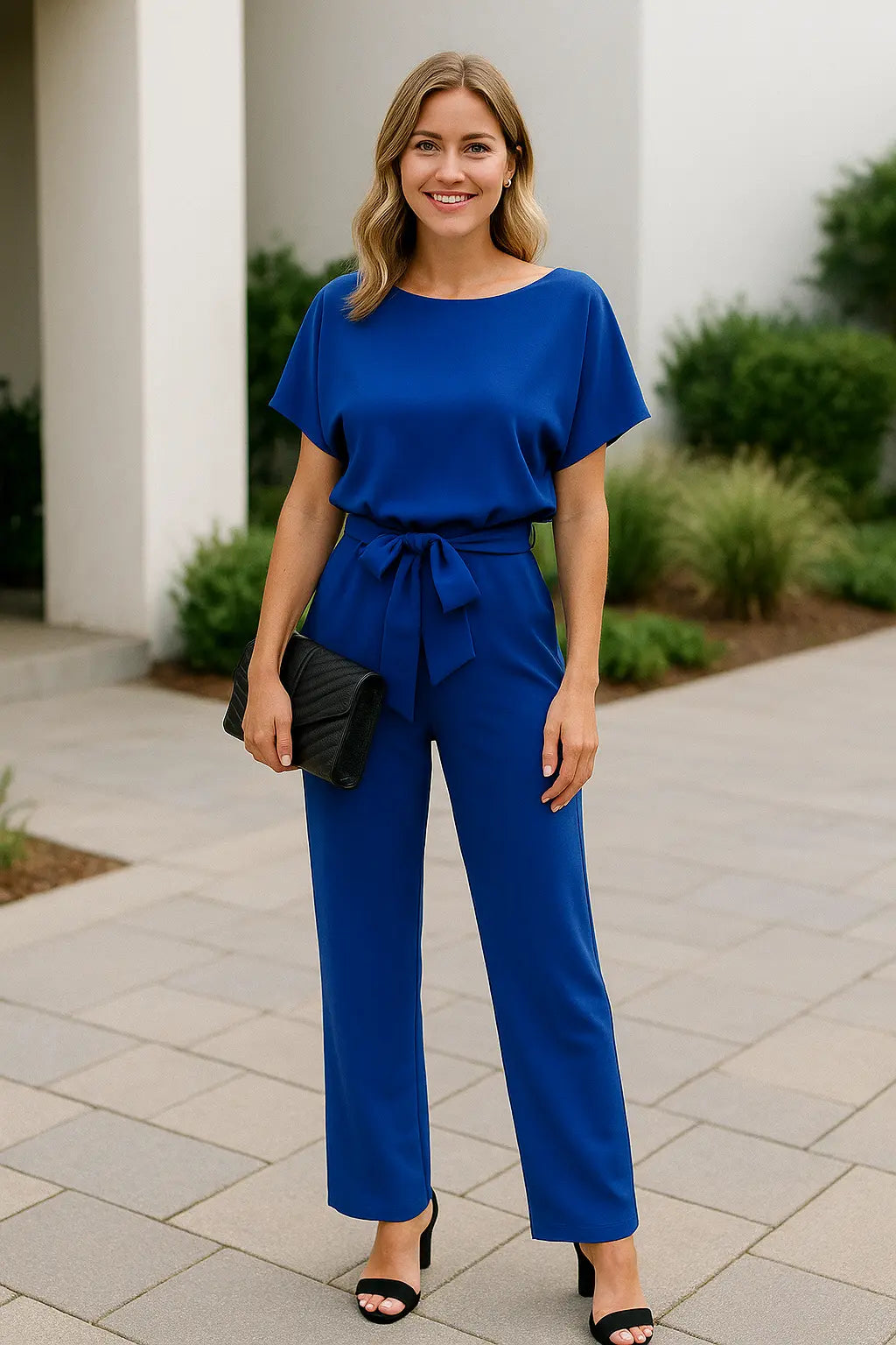 Zomerse Jumpsuit Voor Dames, Elegante Jumpsuit Met Korte Mouwen En Wijde Pijpen, Outfit Met Holle Tailleband | VIQA VIQA© NEDERLAND