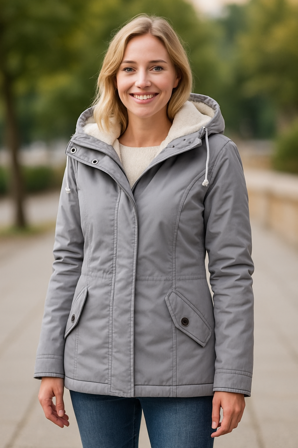 Damesjas Met Capuchon En Fleecevoering, Dikke Warme Halflange Winterjas | VIQA VIQA© NEDERLAND