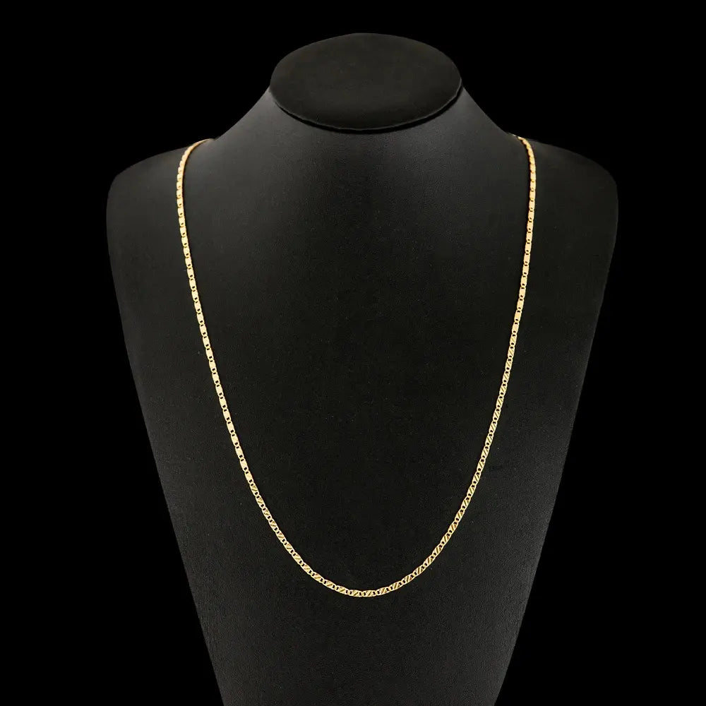 Unisex 925 Sterling Zilver 2MM Gouden Bedel Ketting VIQA© NEDERLAND