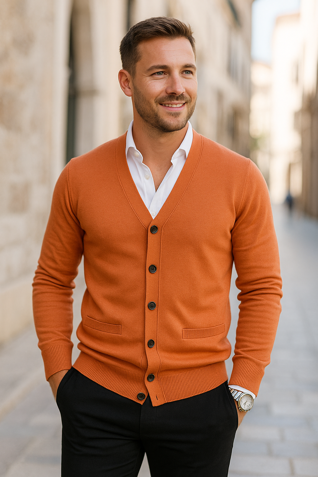 Herenvest Trui, Slim Pasvorm V-Hals Gebreid, Casual Herfst Langemouwen Effen Top | VIQA VIQA© NEDERLAND