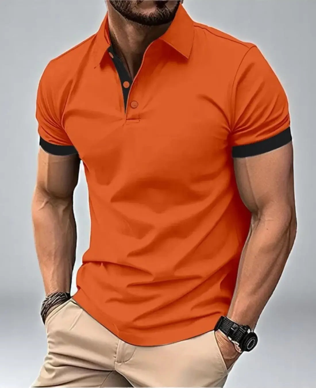 Harvey Oranje Korte Mouw Herenpolo VIQA© NEDERLAND