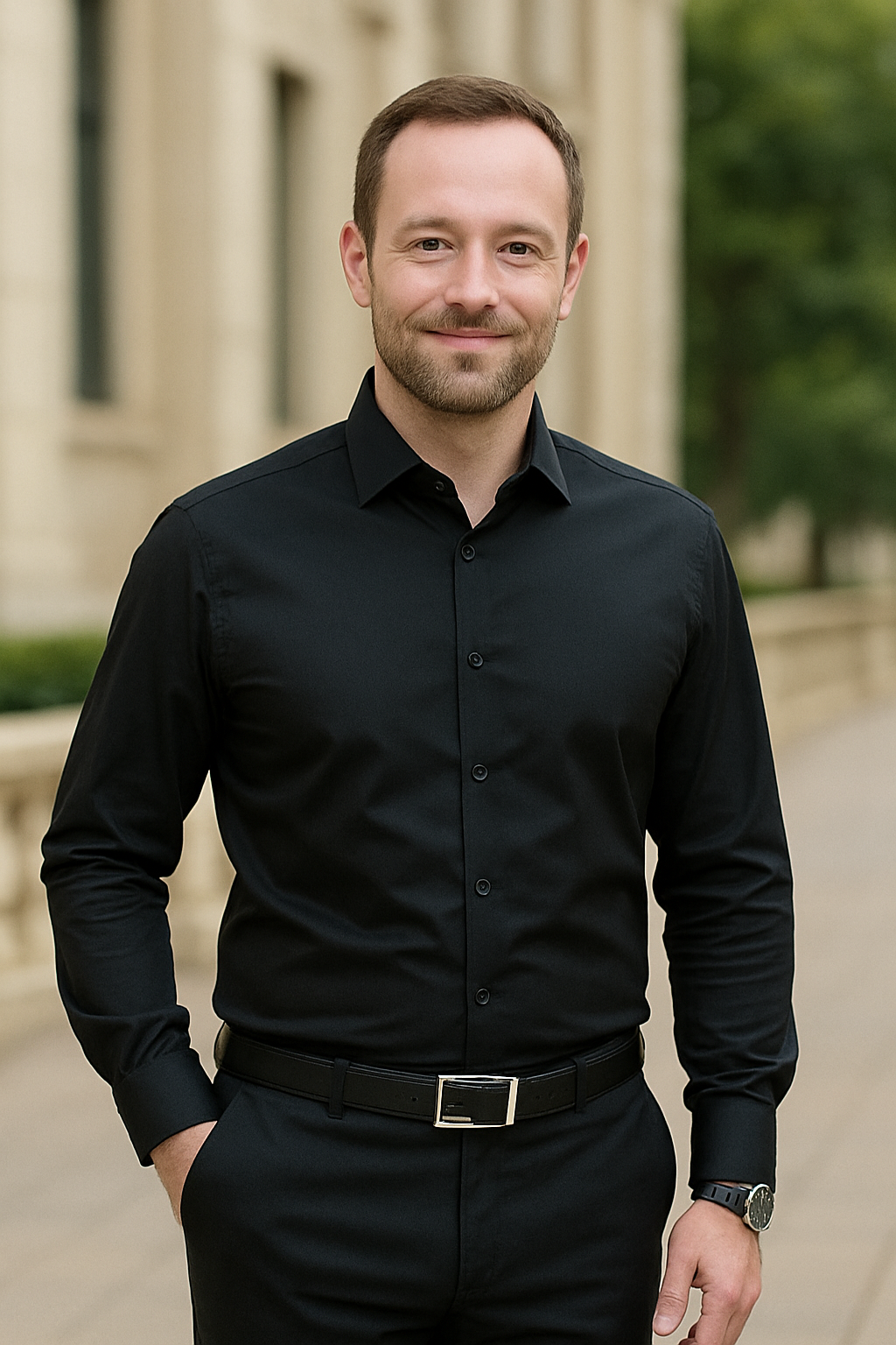 Heren Zakelijk Shirt, Effen Kleur Slim Pasvorm Lange Mouwen, Klassieke Casual Jurk Shirt | VIQA VIQA© NEDERLAND