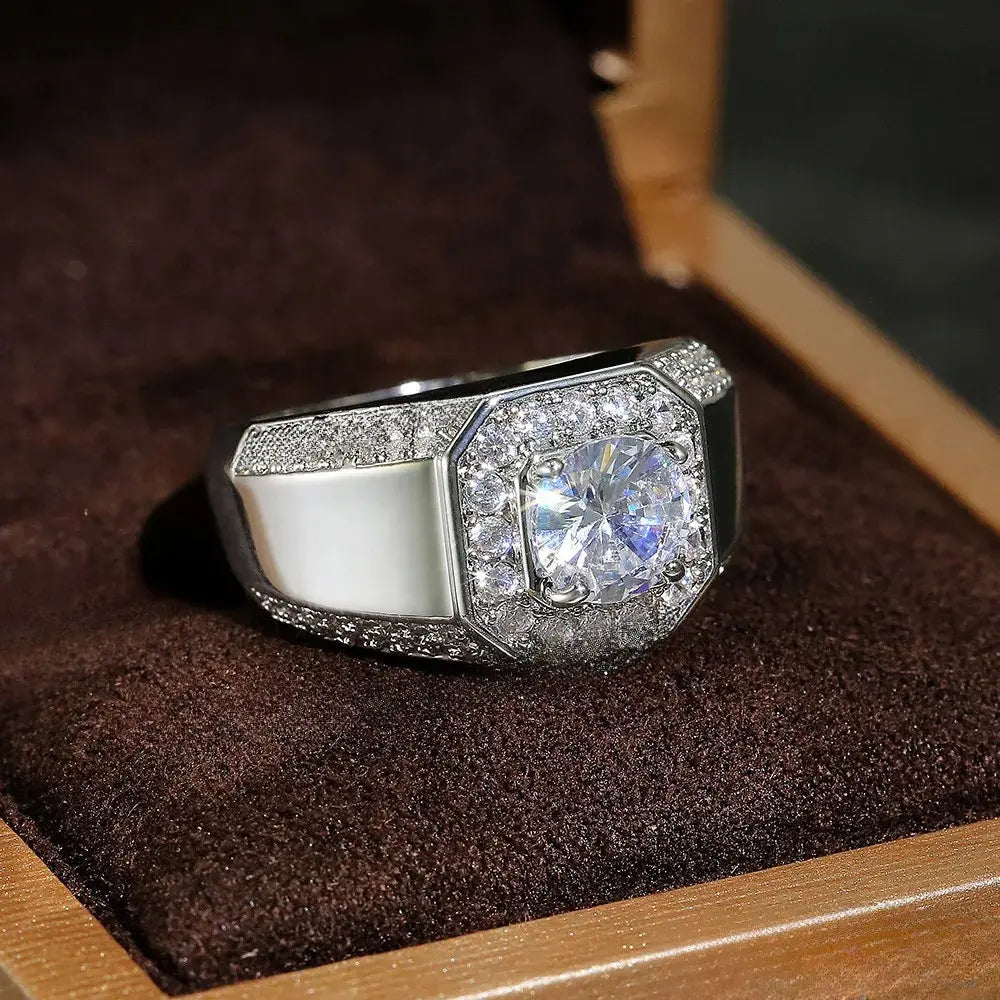 Herenring Luxe Kristal Zirkoon Steen VIQA© NEDERLAND