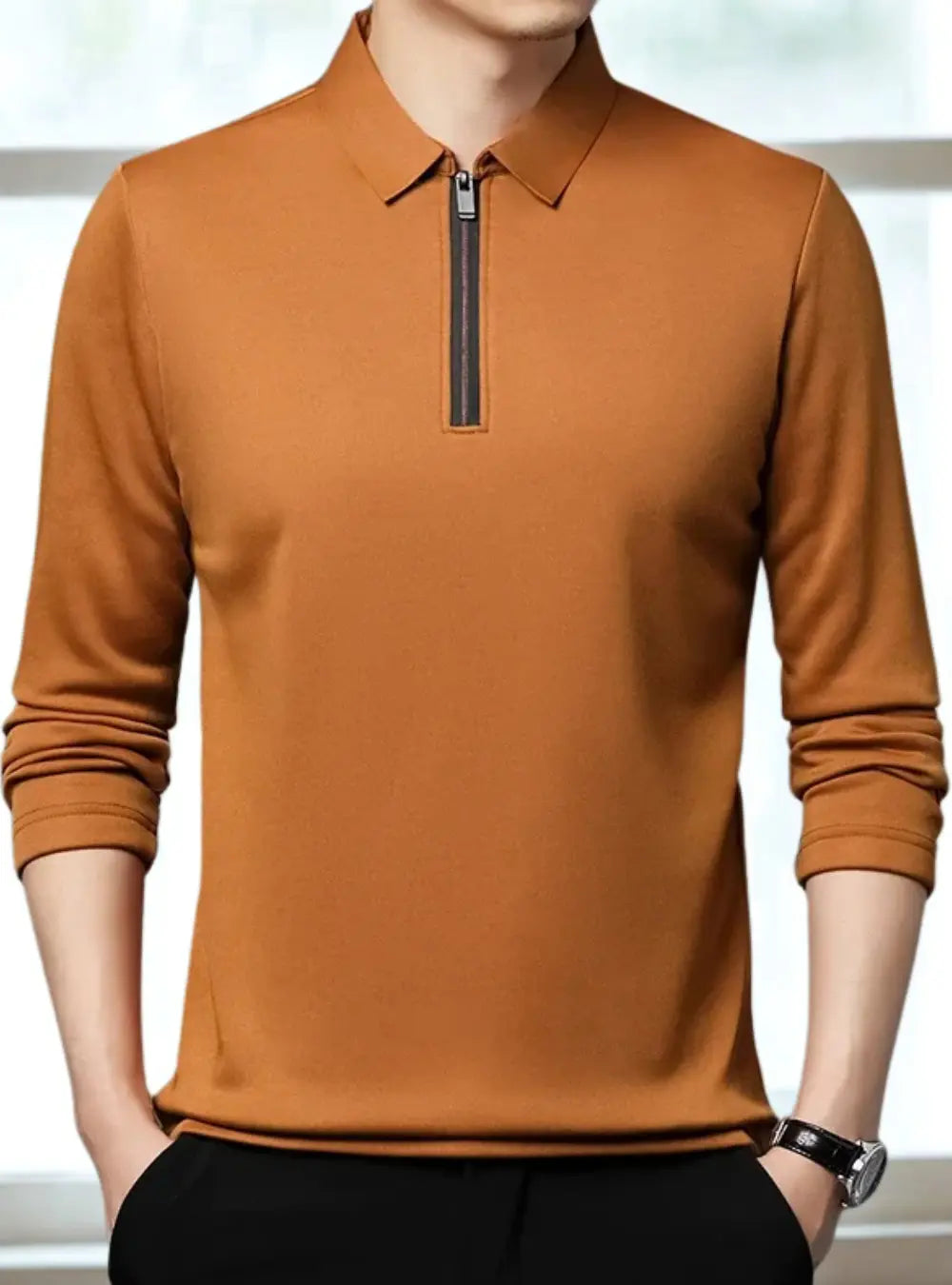 Michael Kwartrits Heren Polo Sweater VIQA© NEDERLANDOranje-2XL