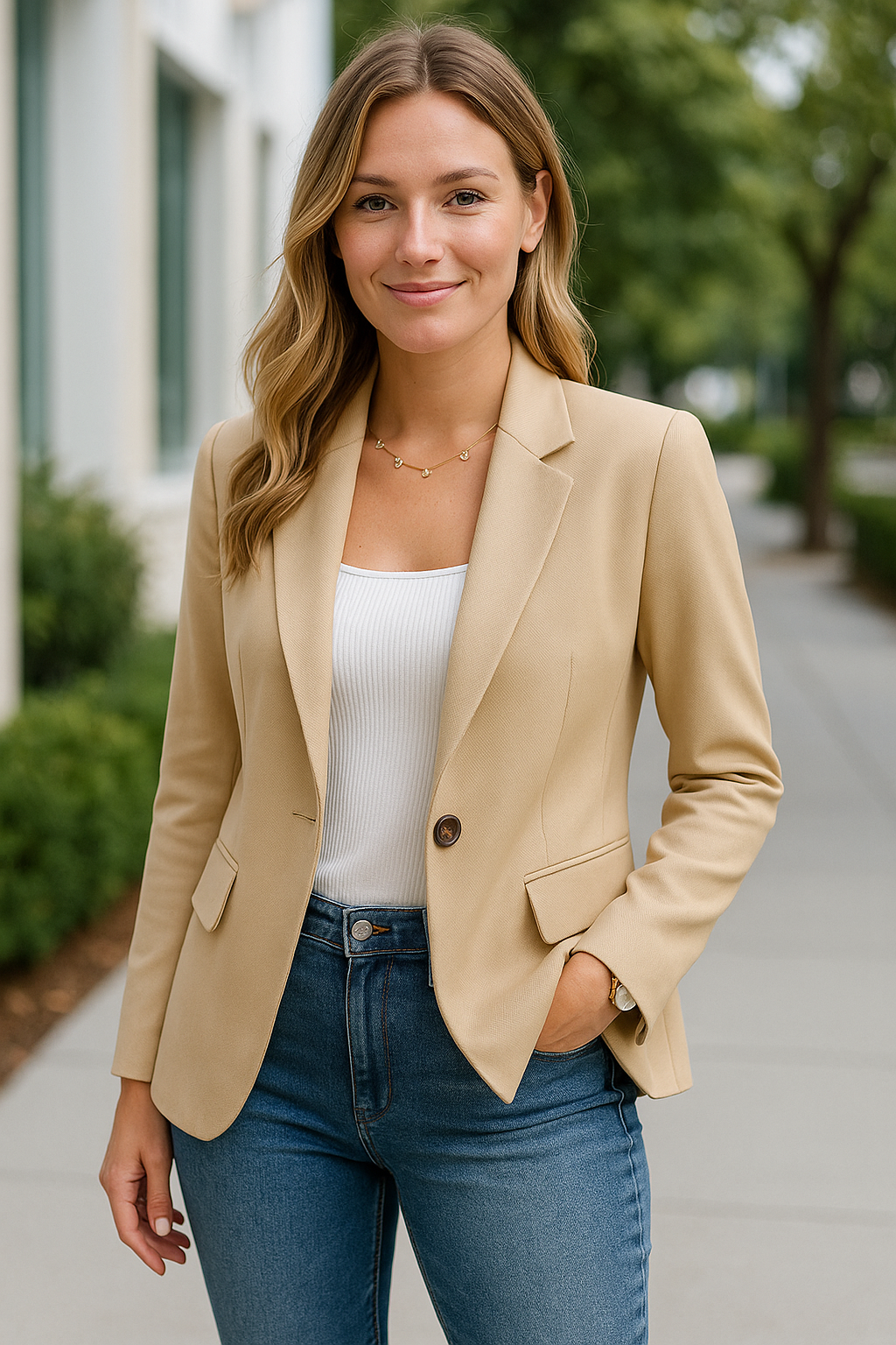 Blazerjas Voor Dames, Zakelijke Jas Met Lange Mouwen En Revers, Casual Elegante Effen Bovenkleding | VIQA VIQA© NEDERLAND