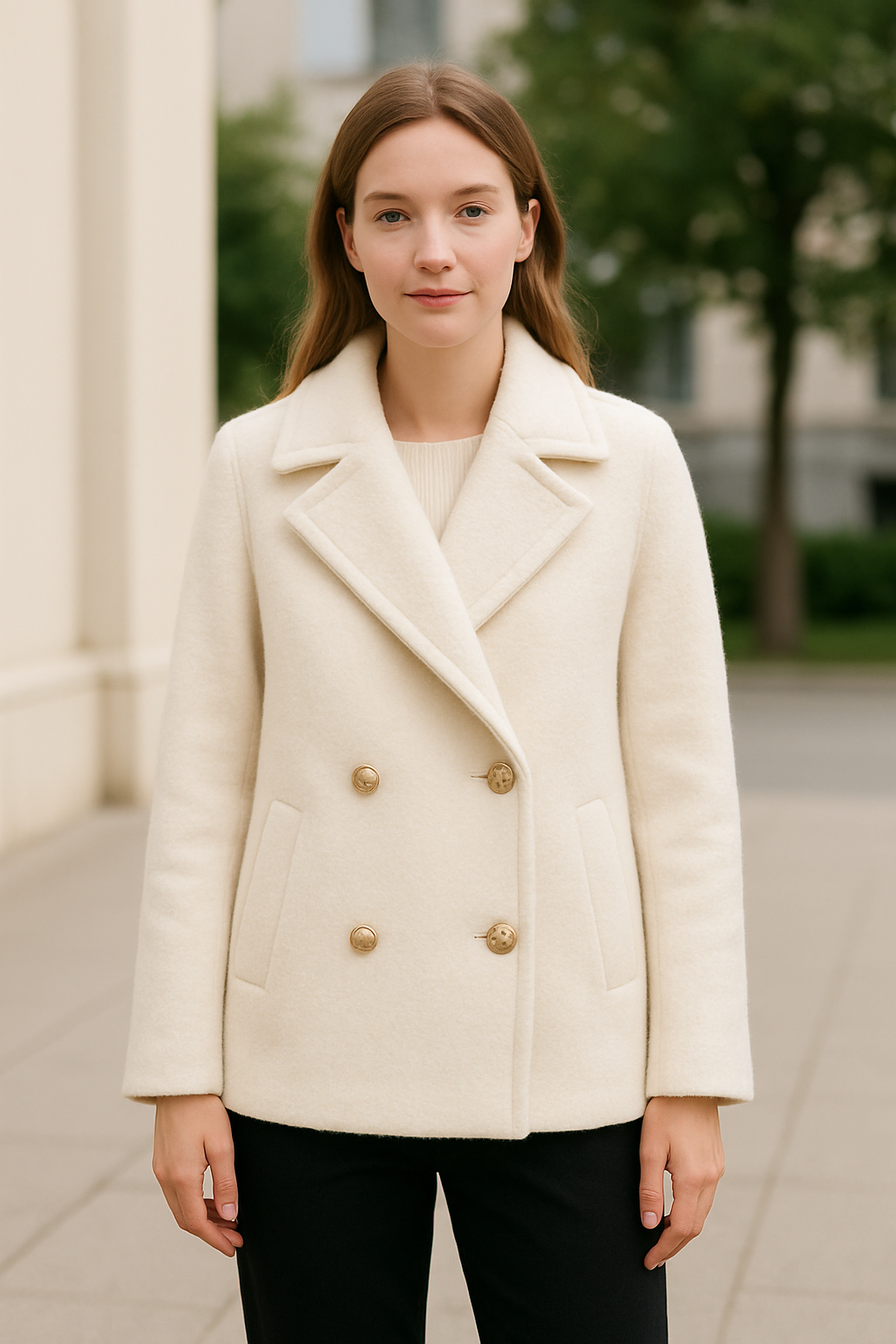 Vrouwen Parel Button Coat, Double Breasted Frans ontwerp Herfst Fashion | VIQA VIQA© NEDERLAND