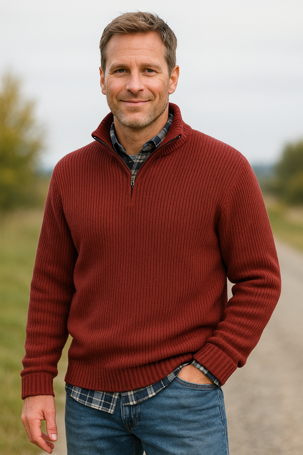 Luxe Heren Trui, Zakelijke Casual Ritssluiting Staande Kraag Top, Mode Losse Pasvorm | VIQA VIQA© NEDERLAND