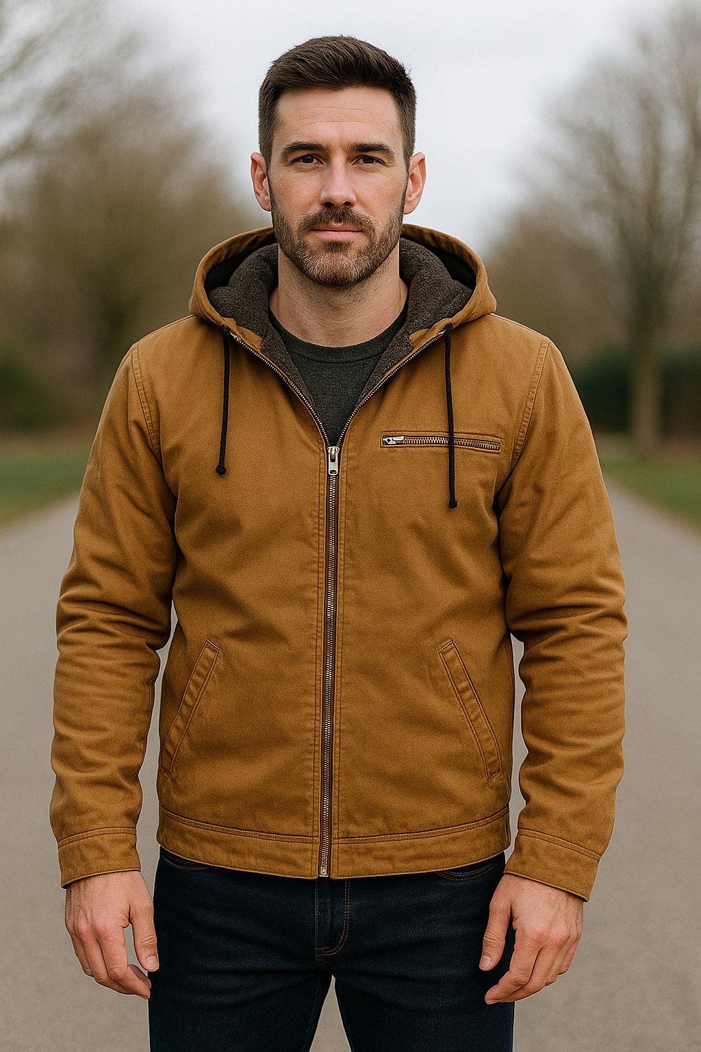 Heren Casual Fleece Jack, Met Capuchon En Ritszak Effen Kleur Winter Warme Jas Voor Buiten VIQA VIQA© NEDERLAND