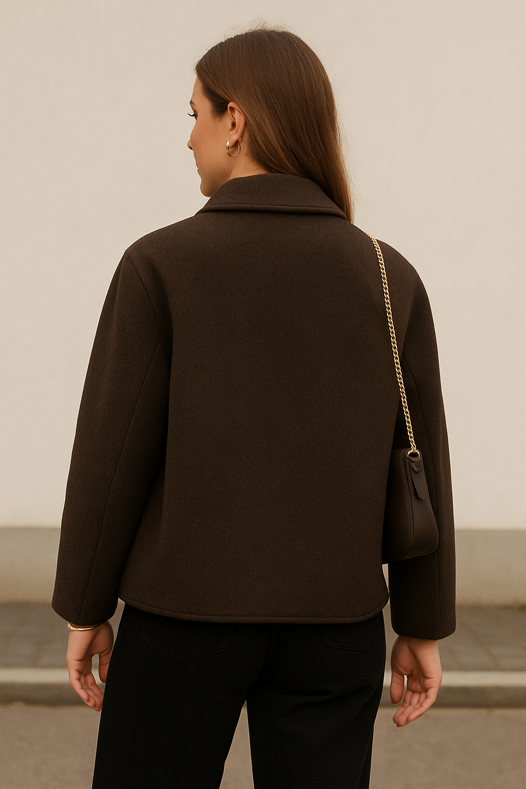 Wollen Damesjas, Effen Kort Knoopjasje, Herfstwinter Warme Bovenkleding | VIQA VIQA© NEDERLAND