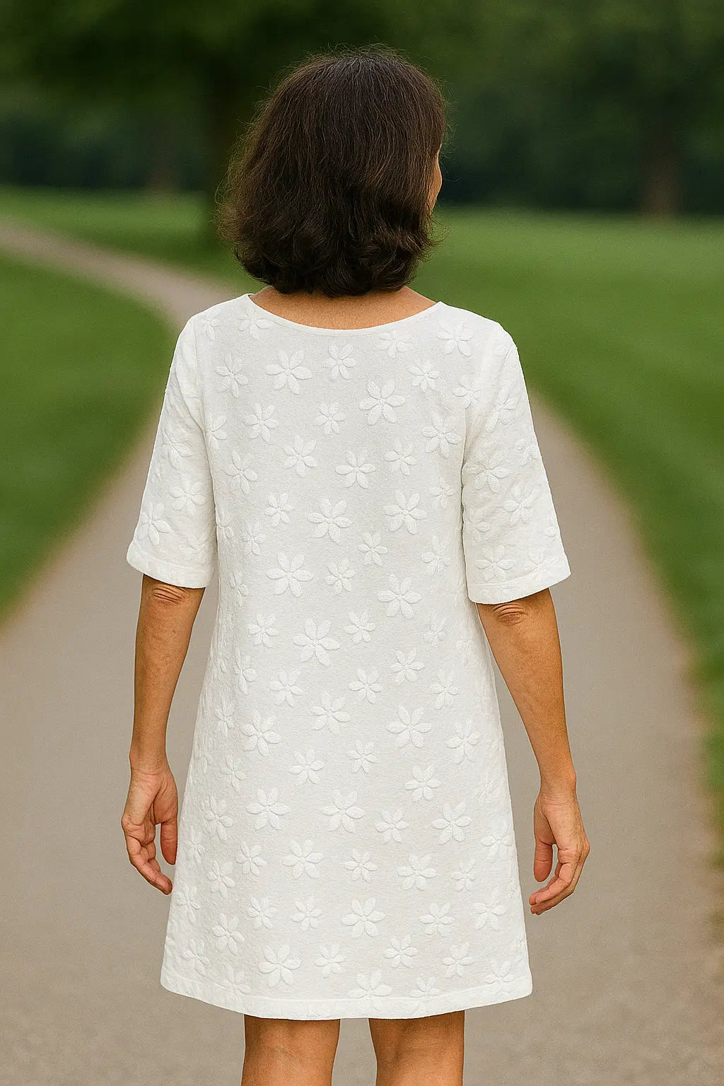 Dames Zomerjurk, Geborduurde Midi Met V-Hals En Halve Mouwen, Casual Losse Pasvorm Trui | VIQA VIQA© NEDERLAND