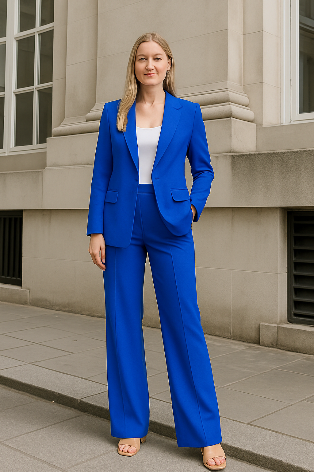 Elegante Tweedelige Set Met Lange Mouwen En Rechte Broek Voor Dames Tweedelig Pak | VIQA VIQA© NEDERLAND