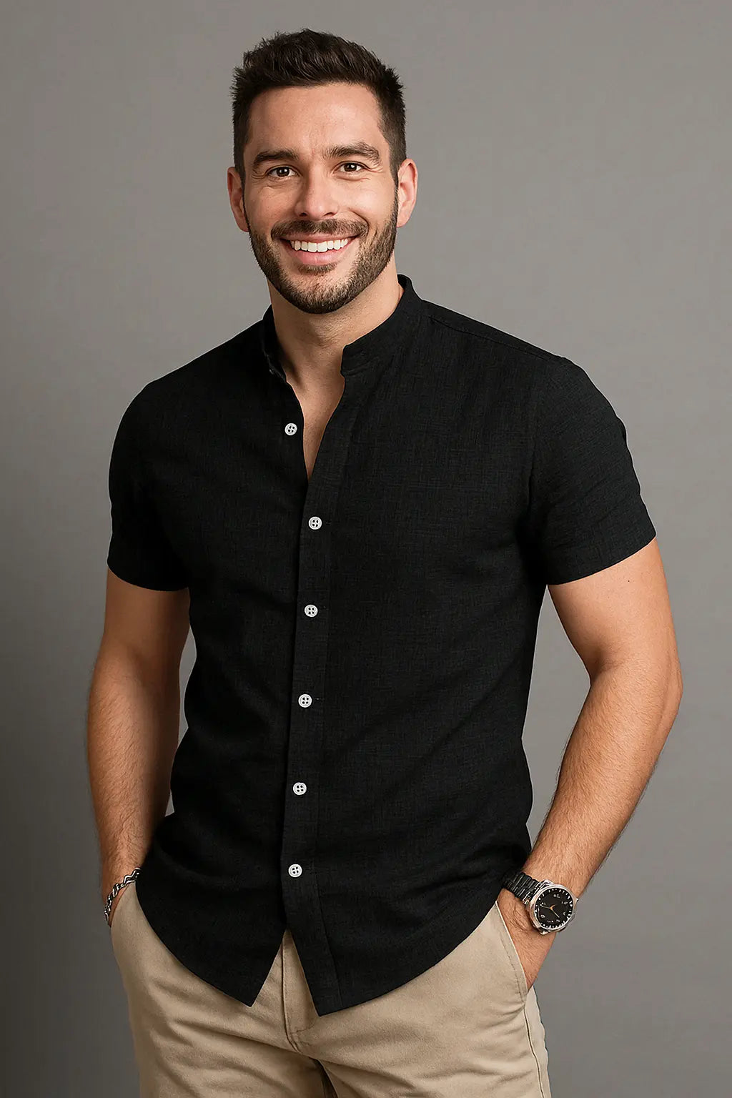 Vince Heren Linnen Casual T Shirt Met Korte Mouwen VIQA© NEDERLAND