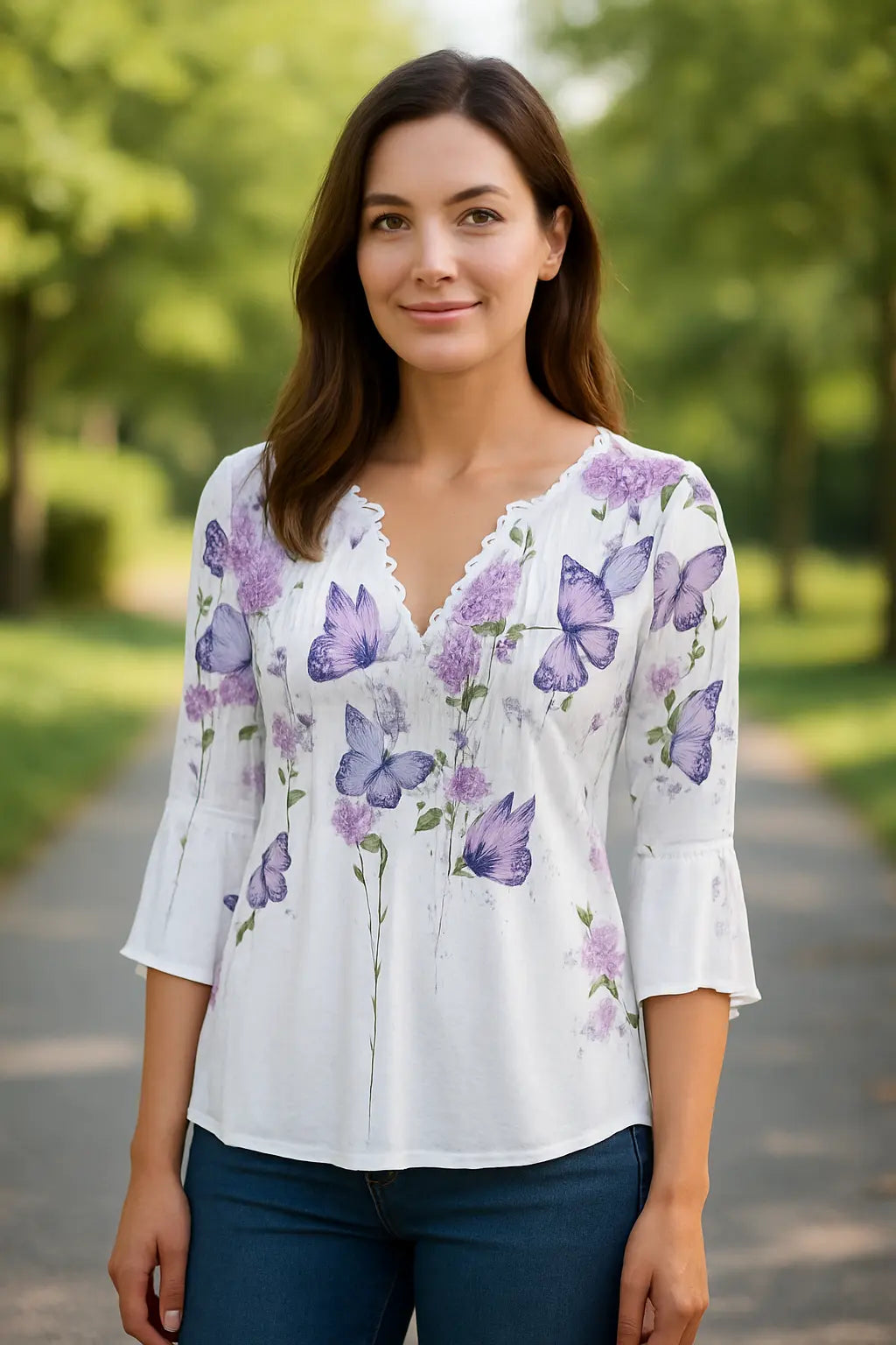 Dames Elegant Gedrukte Blouse, Casual Lange Mouwen Stijlvol Overhemd Top | VIQA VIQA© NEDERLAND