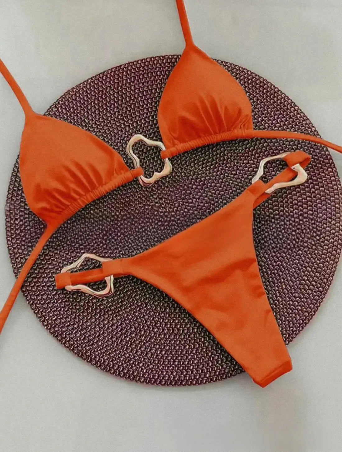 Dames Zomers Tweedelig Badpak Bikini Set Met Hoge Taille | VIQA VIQA© NEDERLANDOranje-L