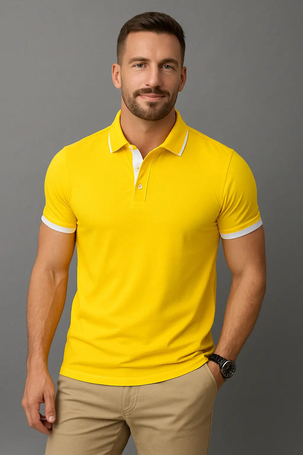 Ethan Zomer Korte Mouw Herenpolo VIQA© NEDERLANDGeel-2XL