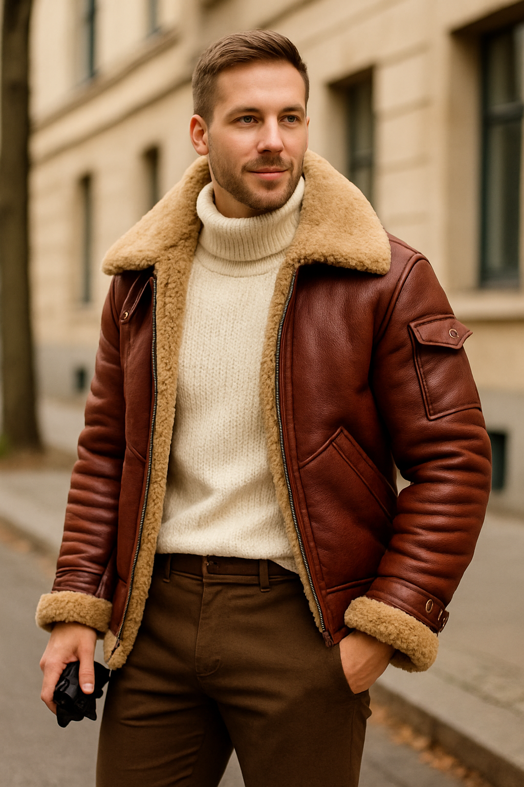 Herenjas Van Kunstleer, Vintage Revers Met Voering Van Kunstbont, Dikke Warme Winterjas | VIQA VIQA© NEDERLAND