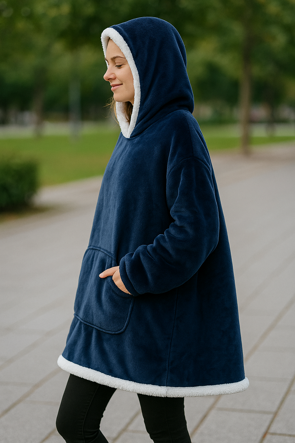 Hoodie-Deken Met Mouwen Voor Dames, Oversized Trui Met Zakken Van Winterfleece Met Ruitjesmotief | VIQA VIQA© NEDERLAND