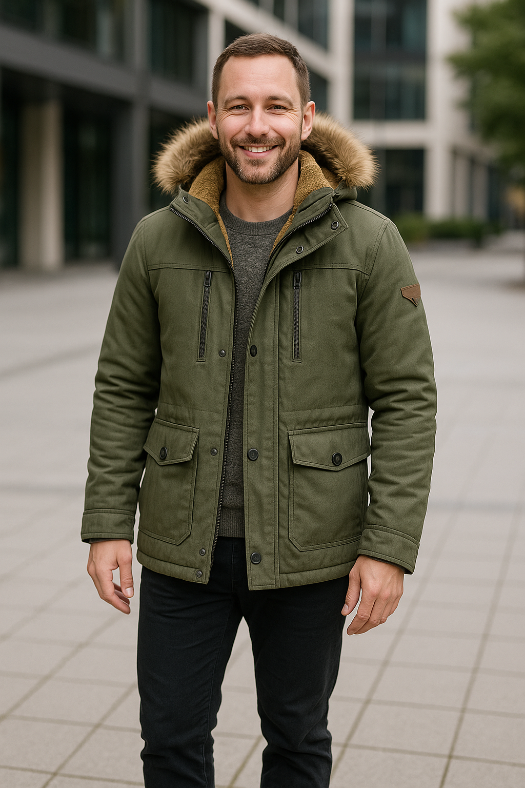 Outdoor Parka Jas Voor Heren, Dikke Fluwelen Winterjas Met Meerdere Zakken, Warme Casual Bovenkleding | VIQA VIQA© NEDERLAND