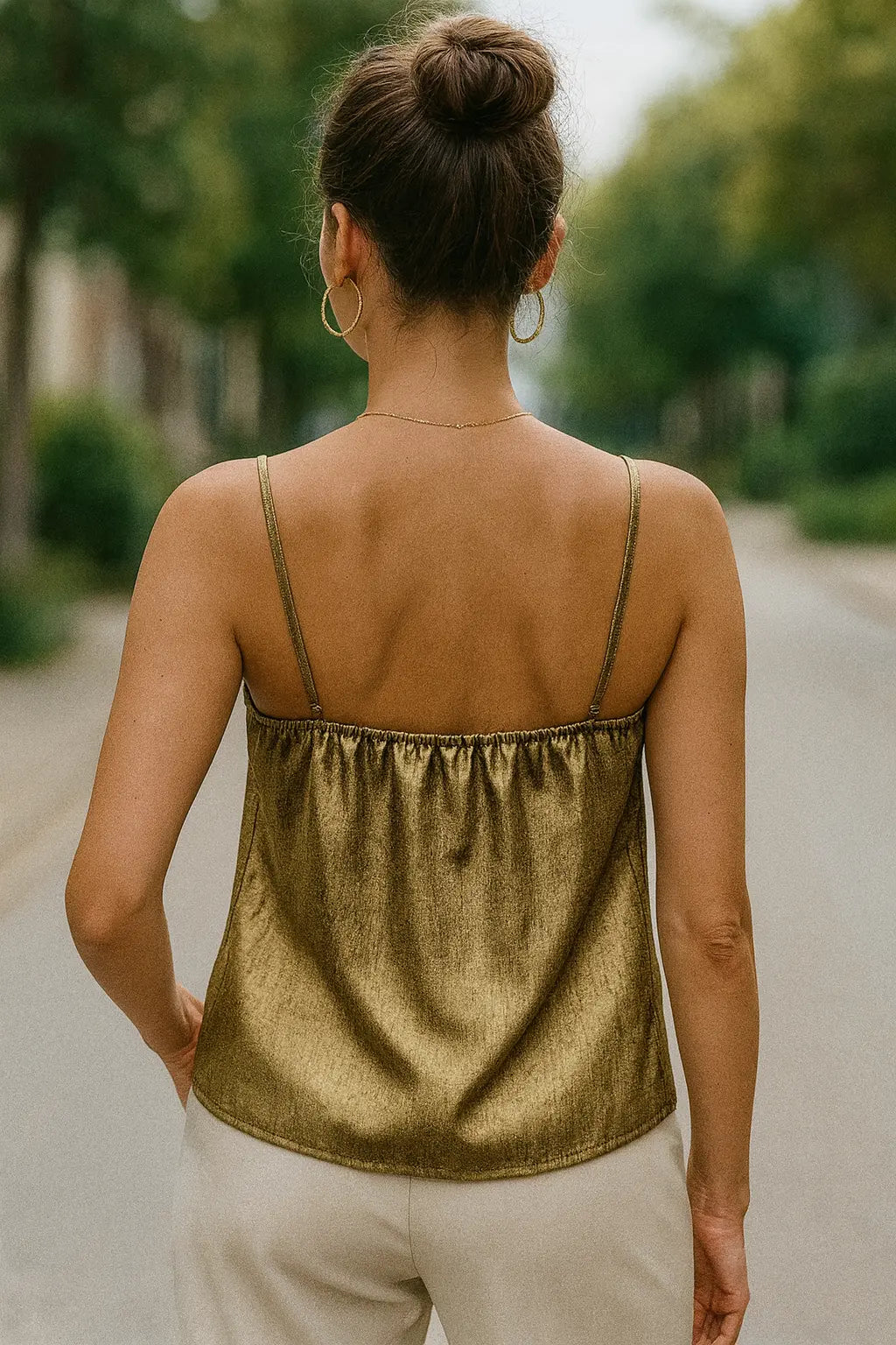 Dames Zomer Spaghettibandjes Vest, Elegante Rugloze Effen Kleur Casual Mouwloze Top | VIQA VIQA© NEDERLAND