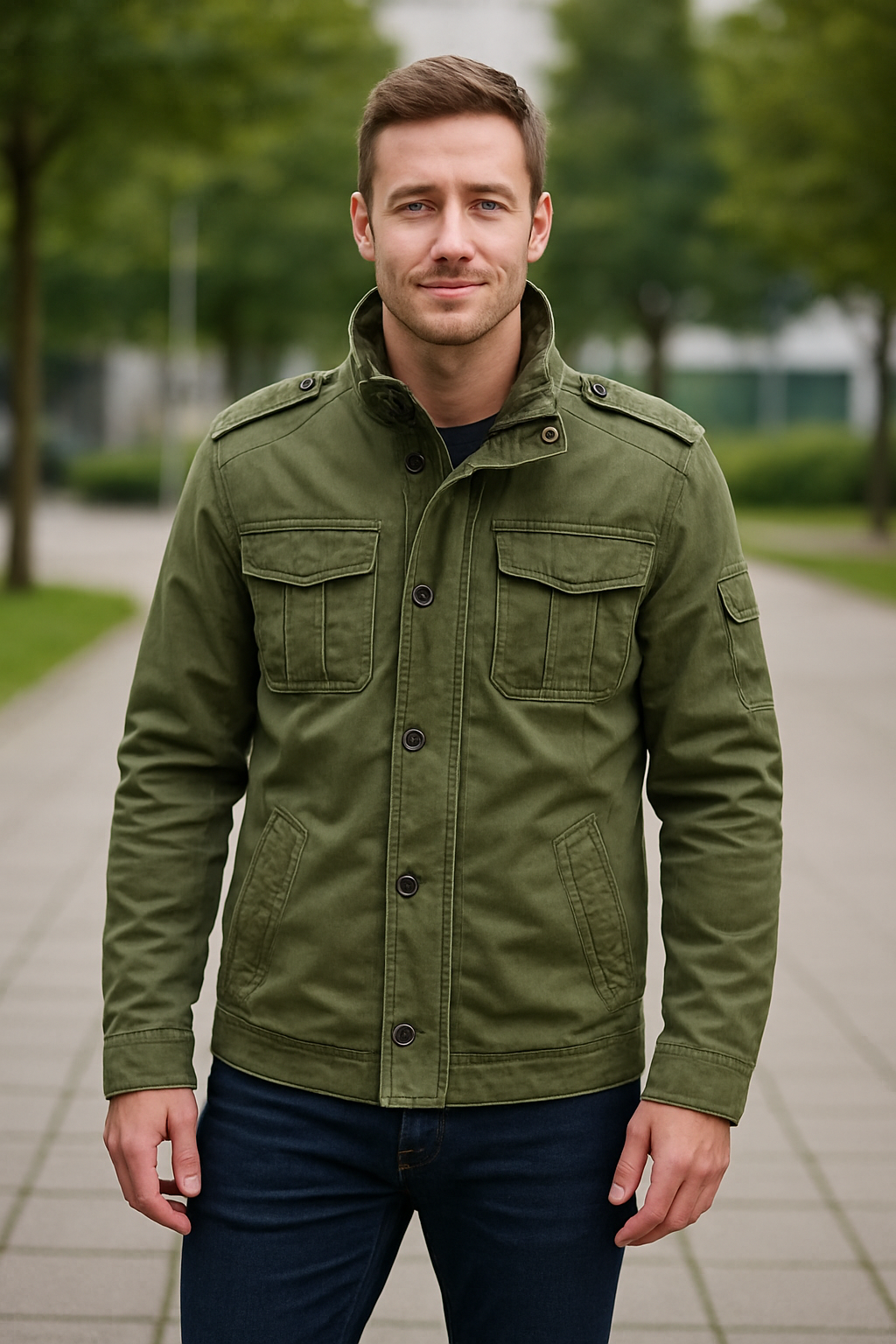 Heren Denim Cargo Jas, Outdoor Multizakken Camo Veldjas Voor Casual Wandelen | VIQA VIQA© NEDERLAND