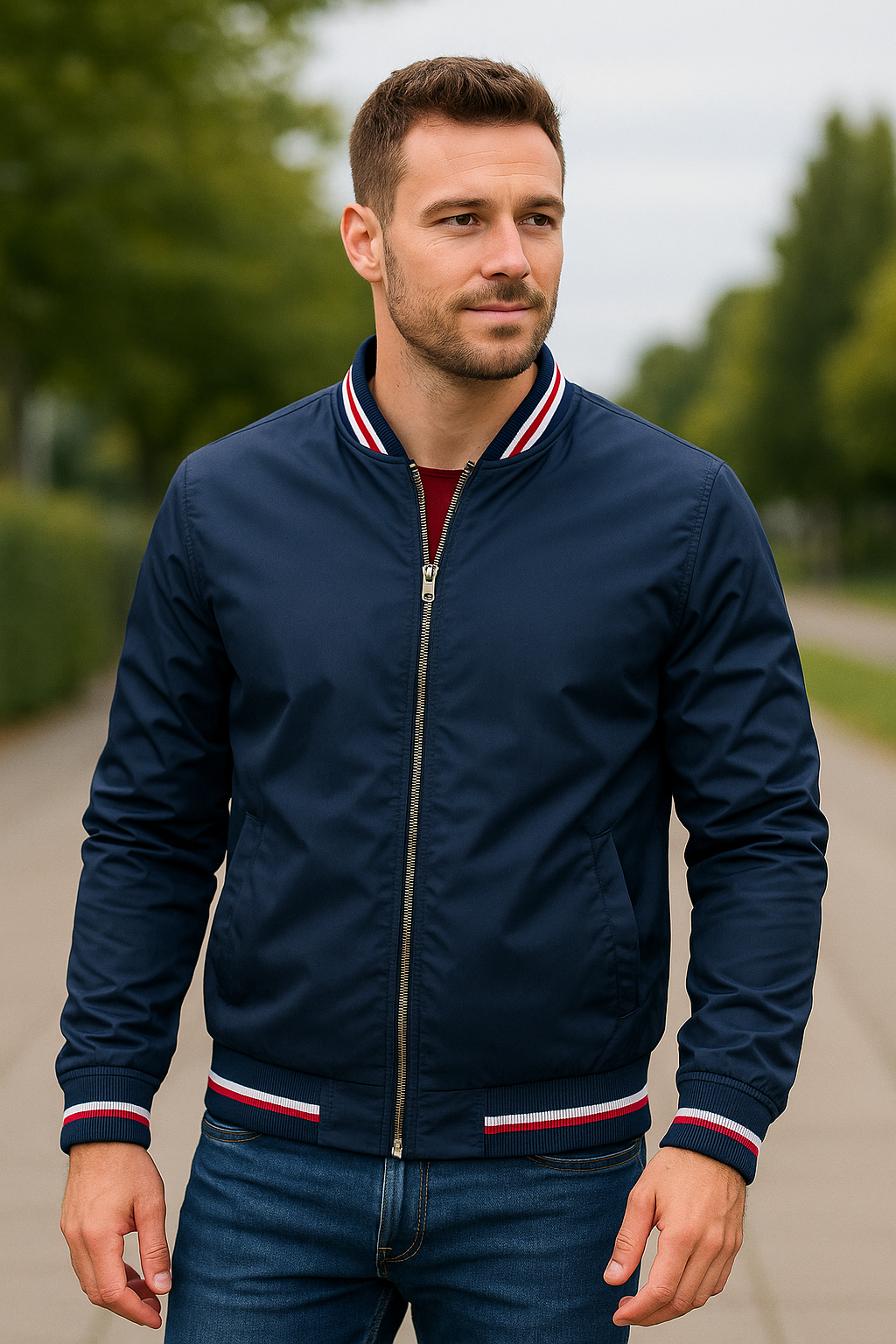 Heren Bomberjack, Staande Kraag Rits Varsity Jas, Winter Herfst Outdoor Casual Top | VIQA VIQA© NEDERLAND