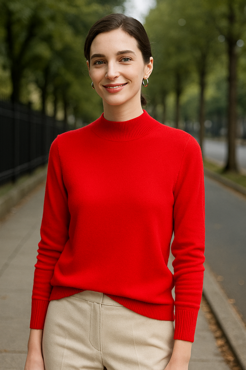 Naadloze Wollen Trui Voor Dames, Halve Col Lange Mouwen Gebreide Pullover Top | VIQA VIQA© NEDERLAND