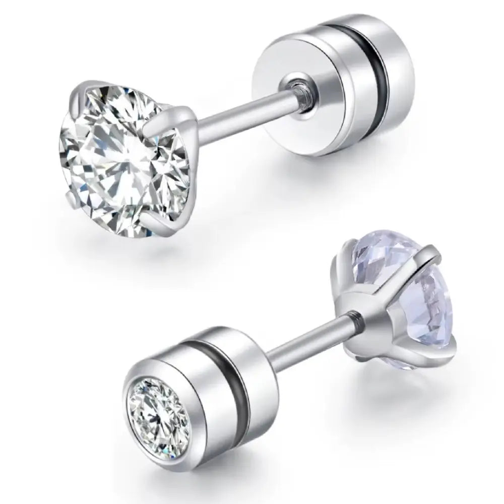 Unisex Roestvrij Staal Kristal Zirkoon Oorstekers VIQA© NEDERLAND