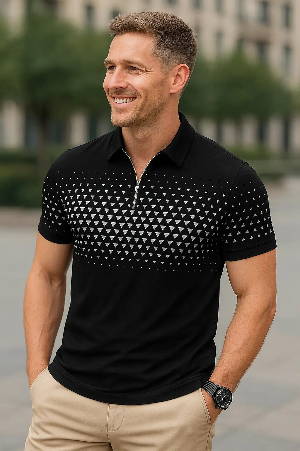 Heren Polo Met Rits VIQA© NEDERLAND