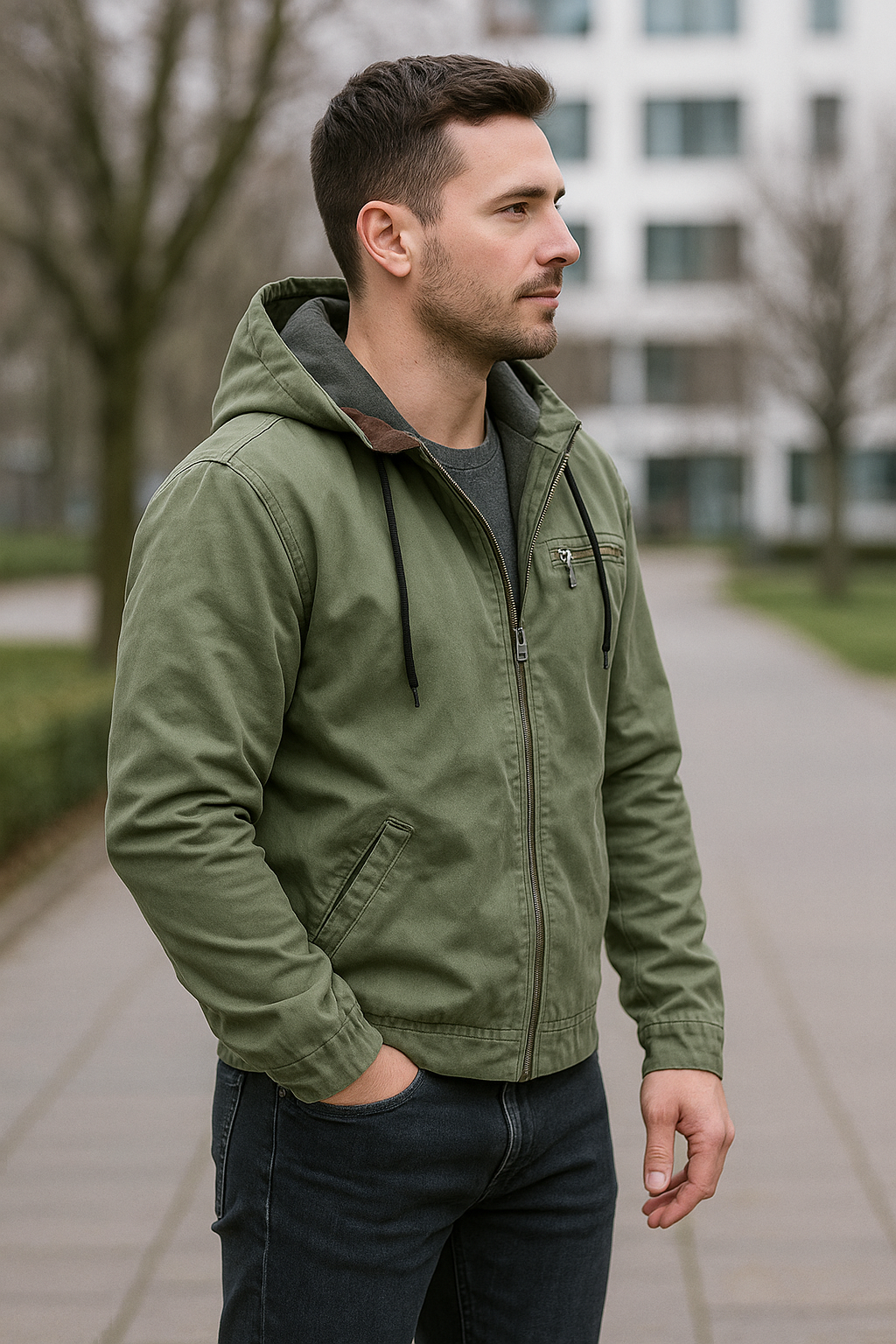 Winterjas Met Capuchon Voor Heren, Warm Jasje Met Voering Van Pluche En Meerdere Zakken | VIQA VIQA© NEDERLAND