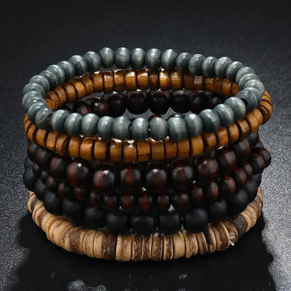 Retro Kralenarmbandenset Met Meerdere Lagen Voor Heren VIQA© NEDERLAND6