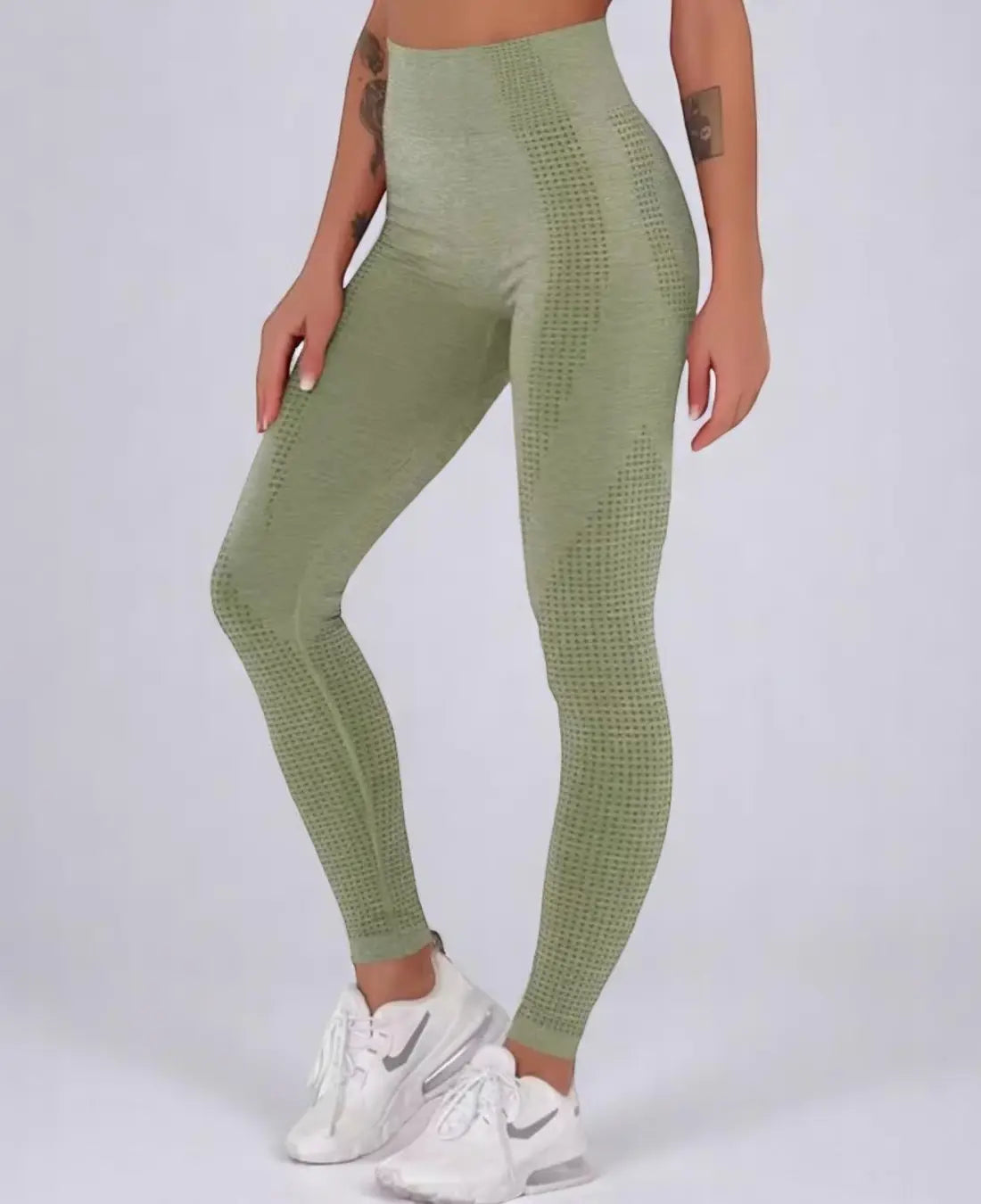 Zoey Dames Compressie Yoga Legging Met Hoge Taille VIQA© NEDERLANDGroen-L