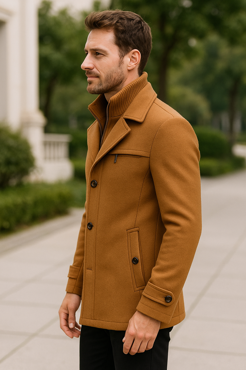 Heren Jas van Wolmix, Single Breasted Slim Pasvorm Zakelijk Casual Winter Windbreaker Jas | VIQA VIQA© NEDERLAND