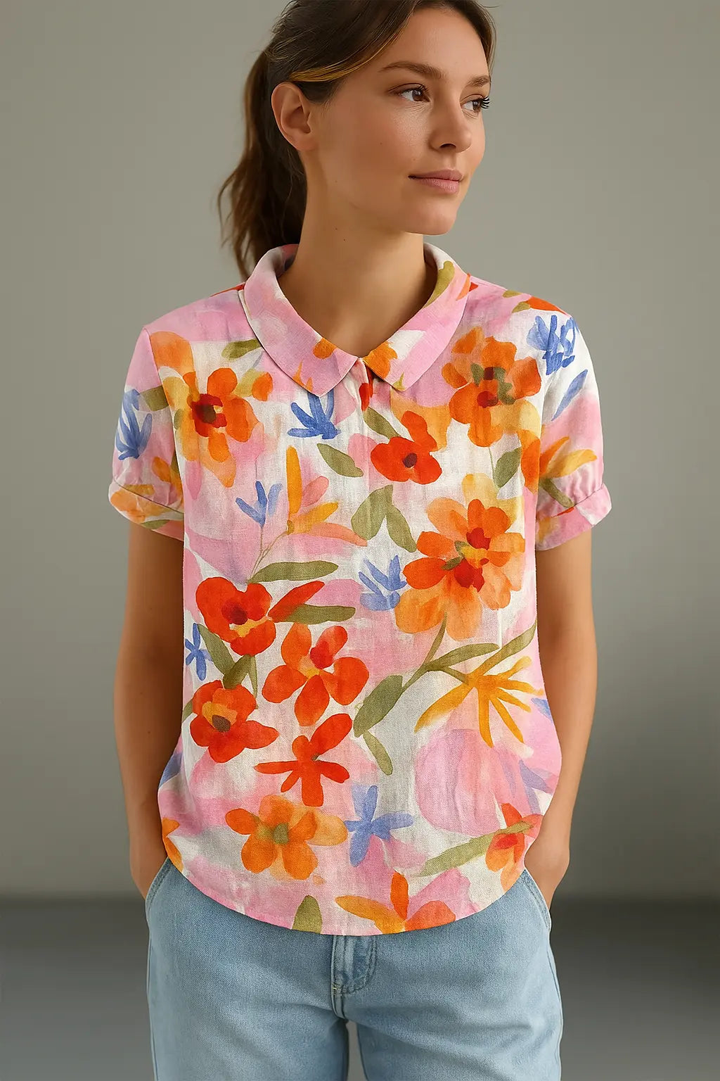 Leeanna Bloemen Zomer Blouse VIQA© NEDERLANDKleurrijke-XL