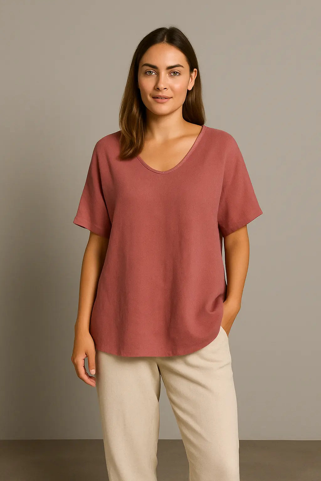 Lena Dames Zomer Comfort Casual Blouse VIQA© NEDERLANDGrijs-2XL