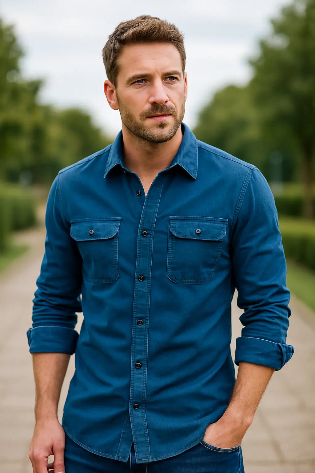 Heren Corduroy Overhemd, Lange Mouw Slim Pasvorm, Effen Kleur Zakelijk Casual Wear | VIQA VIQA© NEDERLAND