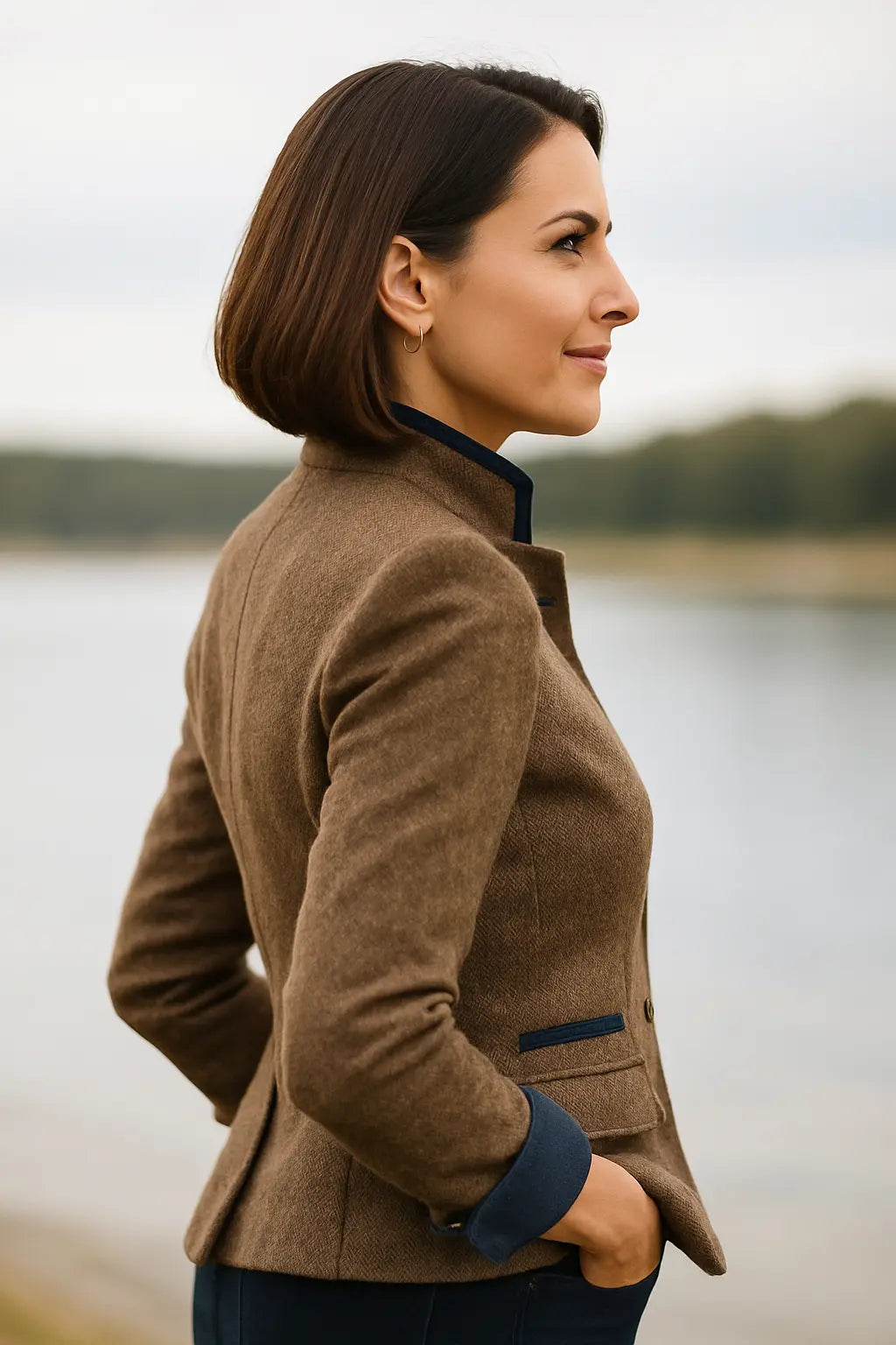 Winterjas Voor Dames, Slim Pasvorm Jasje Met Rechte Kraag, Elegante Casual Winterjas Met Rechte Kraag | VIQA VIQA© NEDERLAND