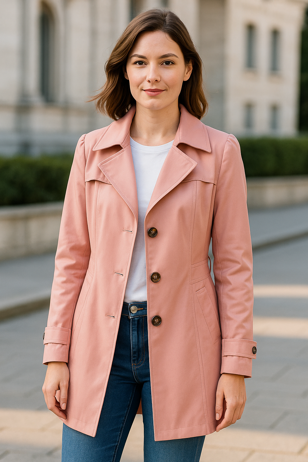 Dubbelrijige Trenchcoat Voor Dames, Middellange Elegante Herfst En Winter Jas Windjack | VIQA VIQA© NEDERLAND