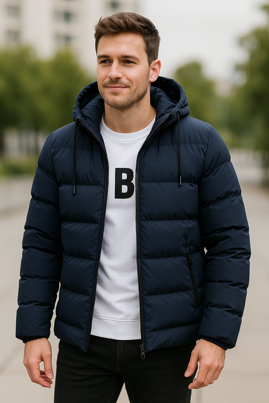 Heren Winterjas Met Capuchon, Casual Lange Mouwen Windjack Gewatteerde Jas Streetwear | VIQA VIQA© NEDERLAND