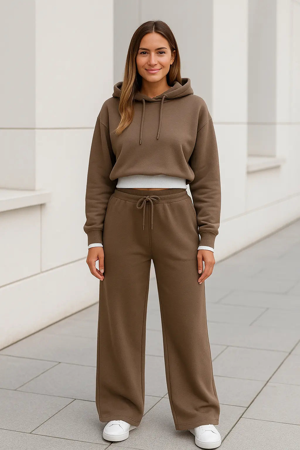 Dames 2-Delige Joggingpak, Herfst En Winter Sweatshirt Met Capuchon En Broek, Effen Kleur Casual Trainingspak | VIQA VIQA© NEDERLAND