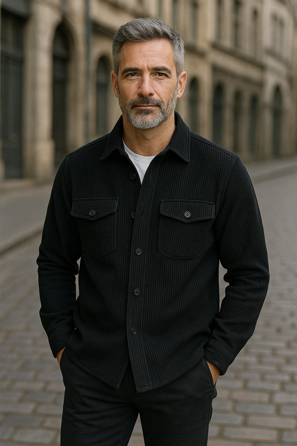 Heren Corduroy Jas, Staande Kraag Knoop-Op Casual Herfst Dagelijkse Effen Kleur Jas | VIQA VIQA© NEDERLAND