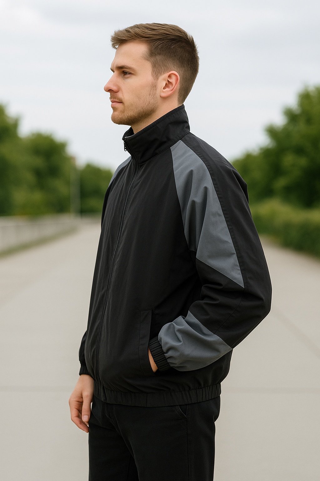 Heren Windjack Met Kleurblokken, High Street Stijl, Opstaande Kraag, Winter- En Lentebovenkleding | VIQA VIQA© NEDERLAND