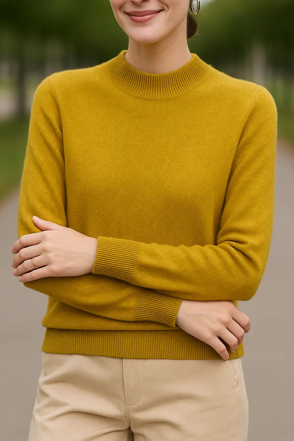 Damestrui Van Merinowol, Gebreide Trui, Lage Hals En Kasjmier-Gevoel Winter Top | VIQA VIQA© NEDERLANDGeel / XL